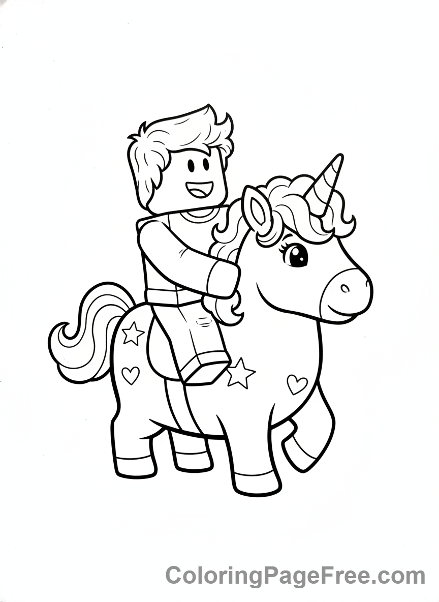 Roblox coloring page - Robloxian Pet Ride