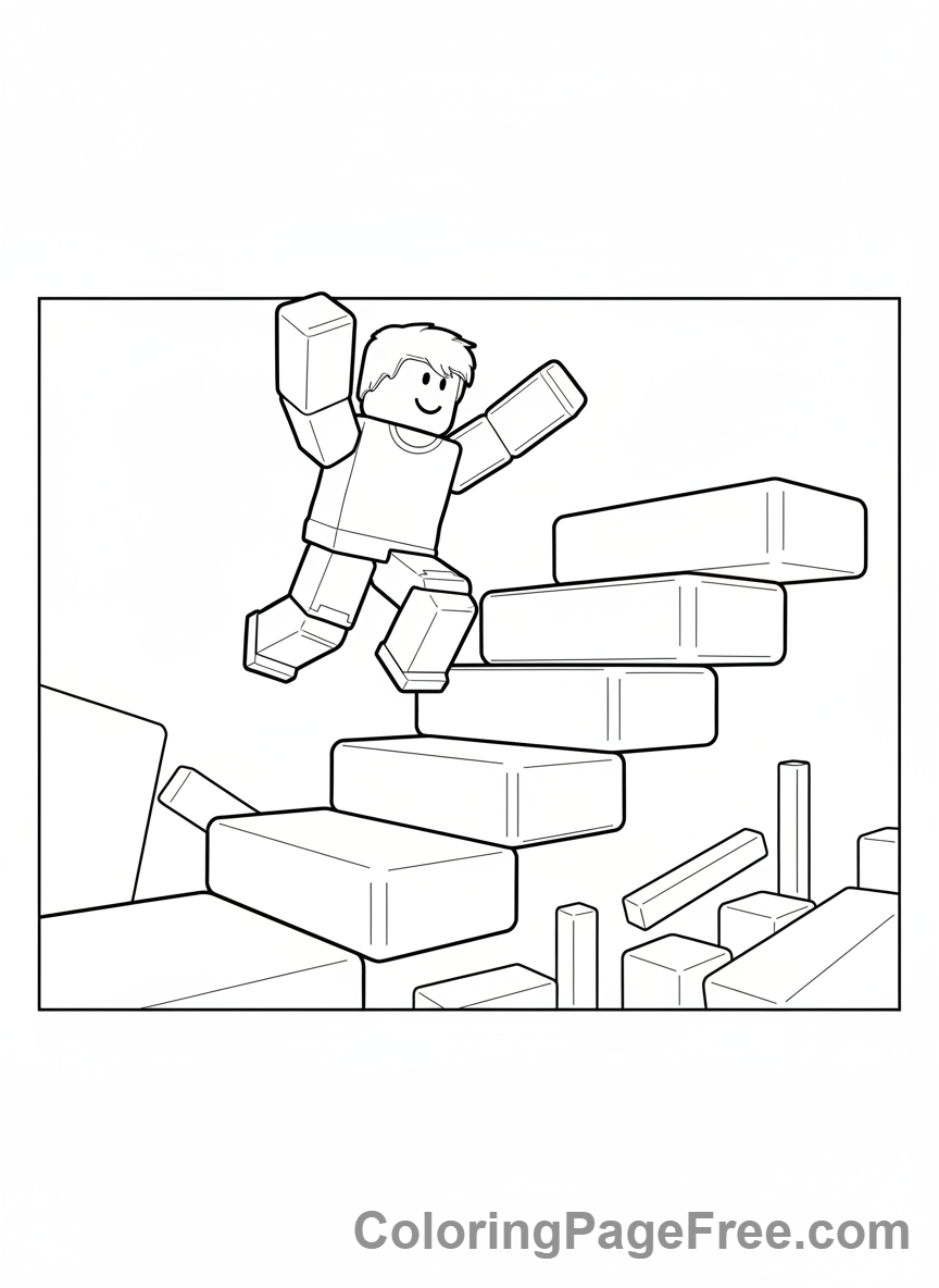 Roblox coloring page - Tower of Hell Jump
