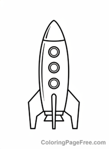 Rocket coloring page - Modern sleek rocket