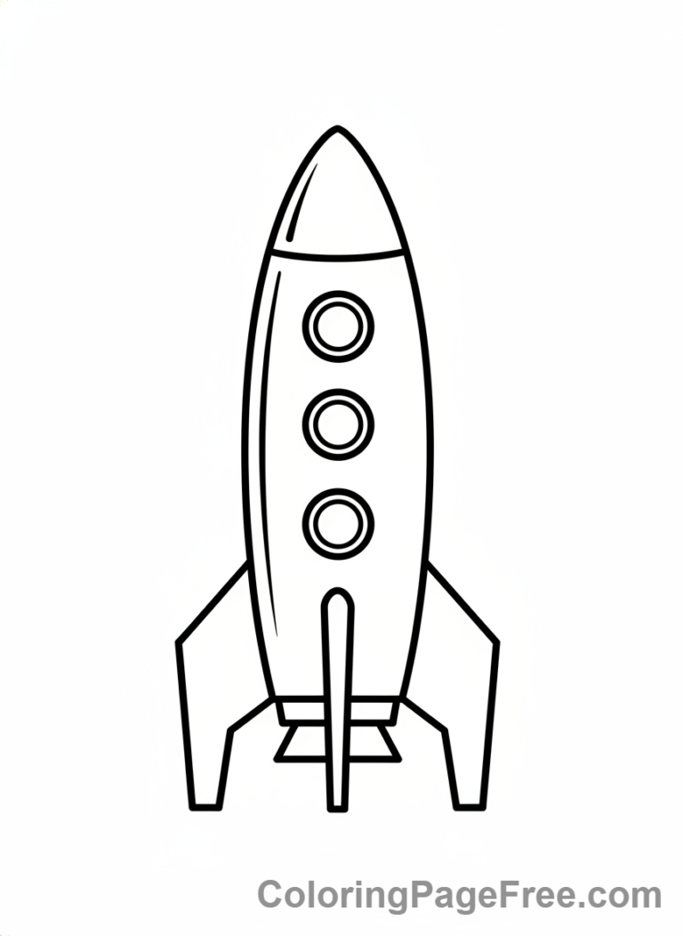 Rocket coloring page - Modern sleek rocket