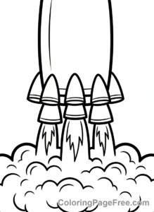 Rocket coloring page - Rocket engine firing
