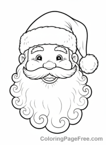 Santa Claus coloring page - Santa close-up smiling