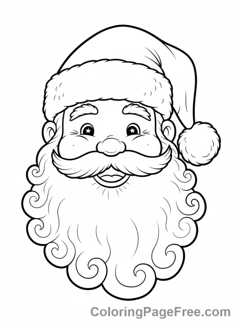 Santa Claus coloring page - Santa close-up smiling