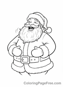 Santa Claus coloring page - Santa laughing heartily