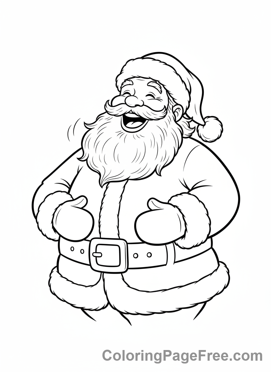 Santa Claus coloring page - Santa laughing heartily