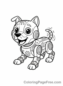 Science Fiction coloring page - Robot dog pet