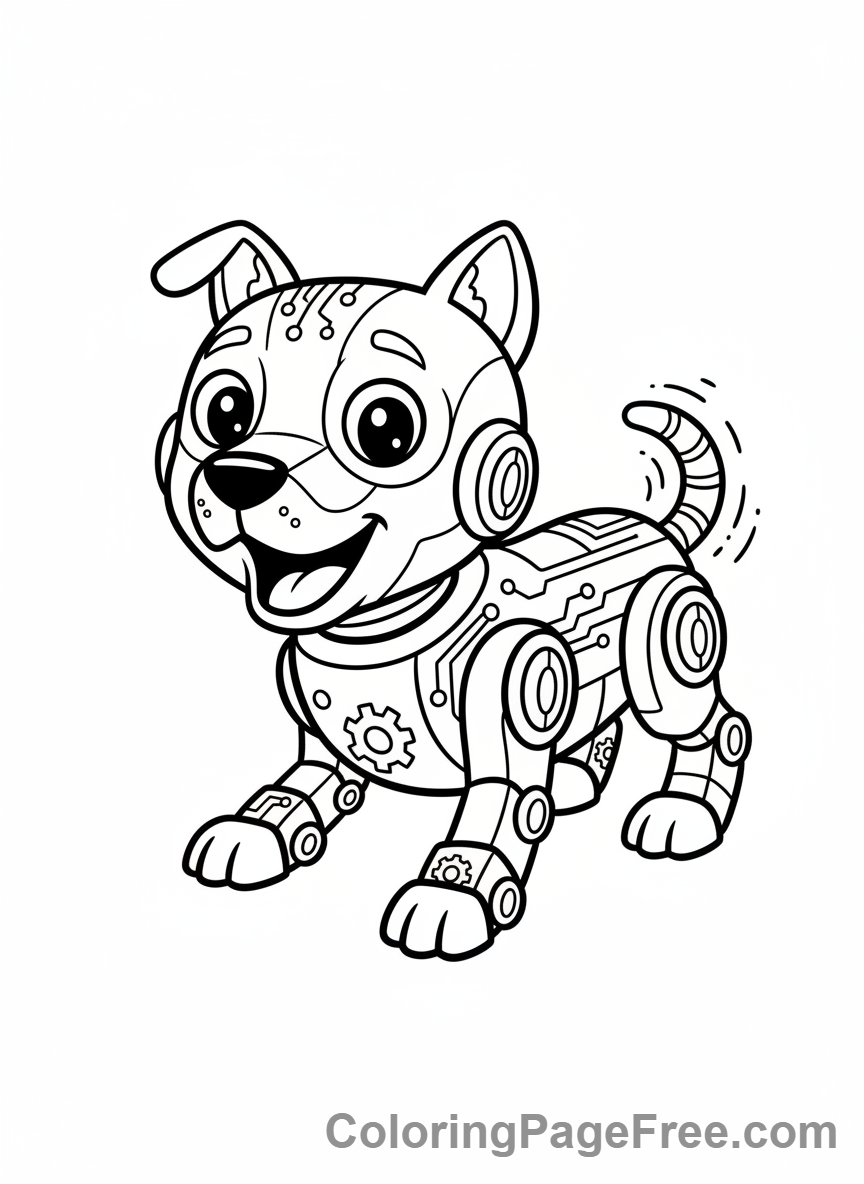 Science Fiction coloring page - Robot dog pet