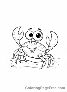 Sea Animals coloring page - Crab on sand