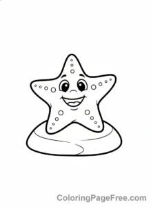 Sea Animals coloring page - Starfish waving hello
