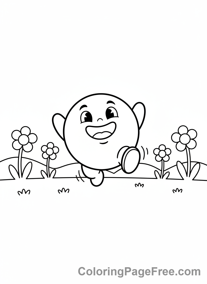Shapes coloring page - Happy Bouncy Circle