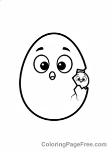 Shapes coloring page - Oval Egg Surprise