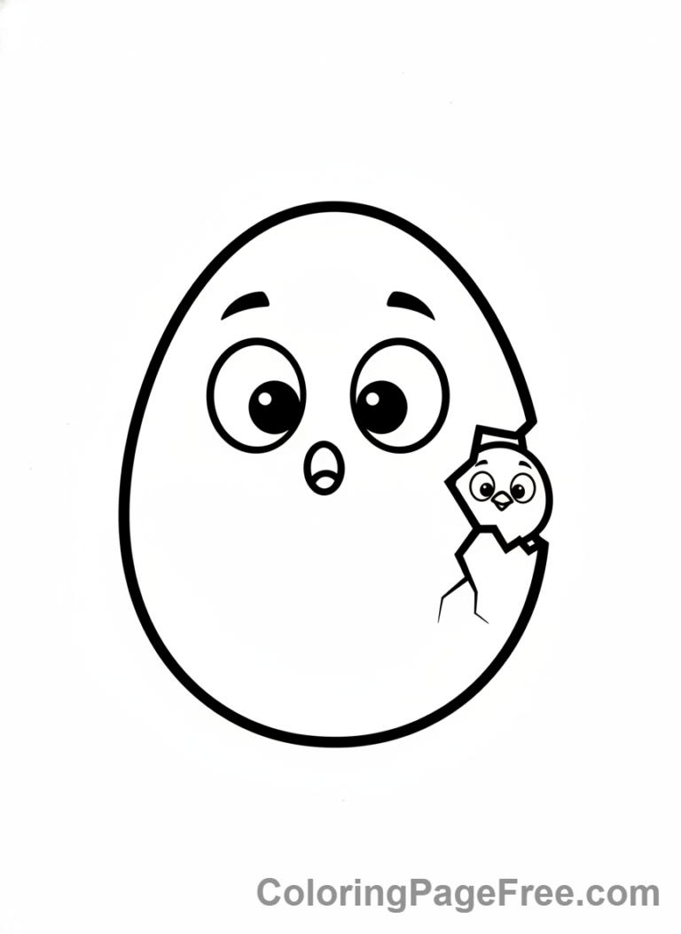 Shapes coloring page - Oval Egg Surprise