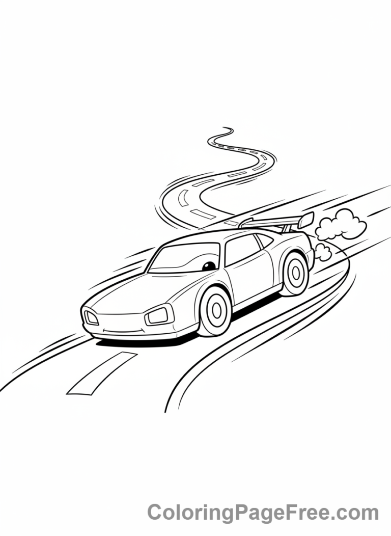 Shapes coloring page - Rectangle Race Car