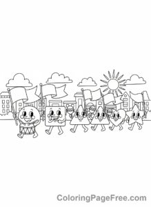 Shapes coloring page - Shape Parade Fun