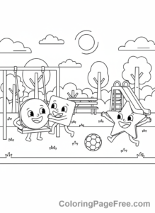 Shapes coloring page - Shapes Playing Park
