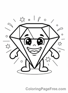 Shapes coloring page - Smiling Diamond Close