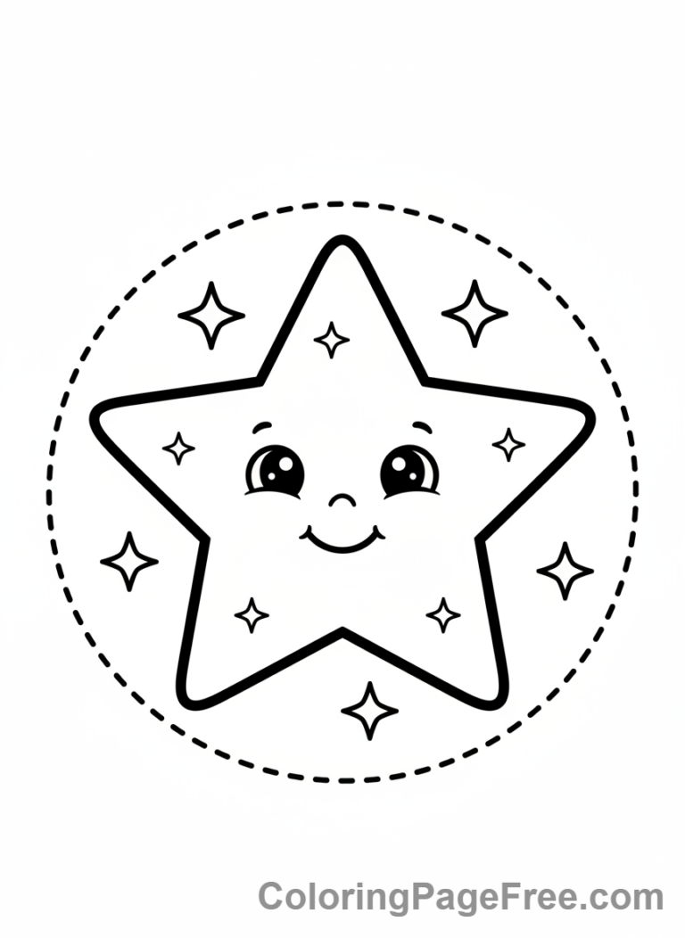 Shapes coloring page - Twinkling Star Friend