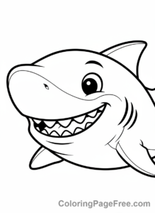 Shark coloring page - Shark open mouth
