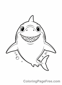 Shark coloring page - Shark swimming up