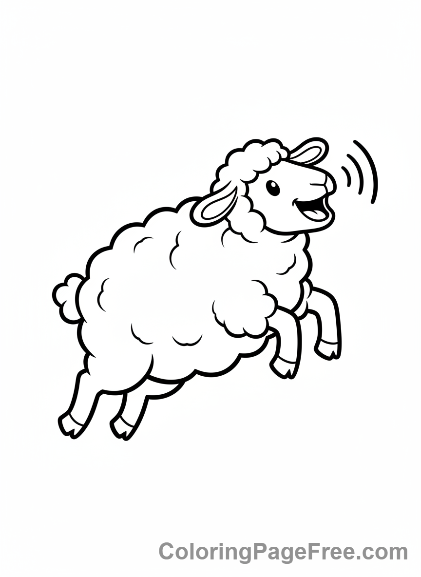 Sheep coloring page - Sheep baaing loudly