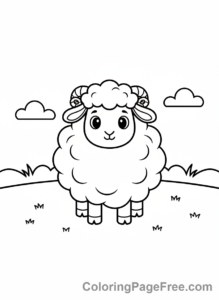 Sheep coloring page - Sheep standing gracefully