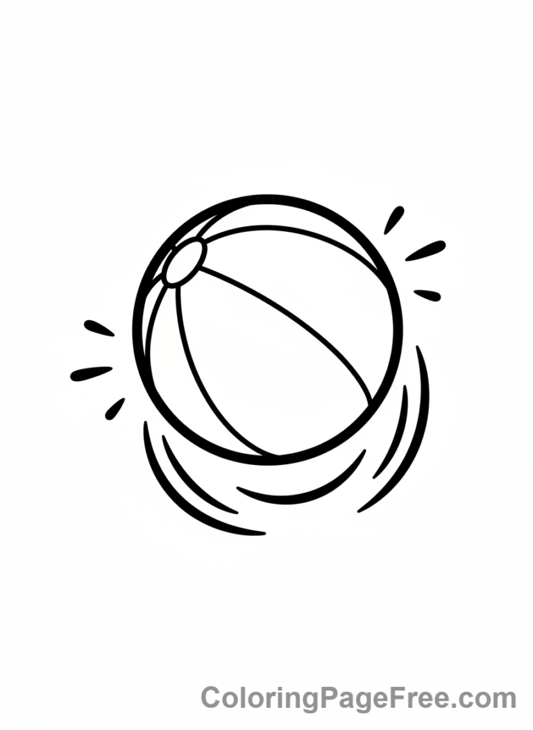 Simple coloring page - Bouncing ball