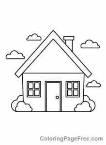 Simple coloring page - Cozy house