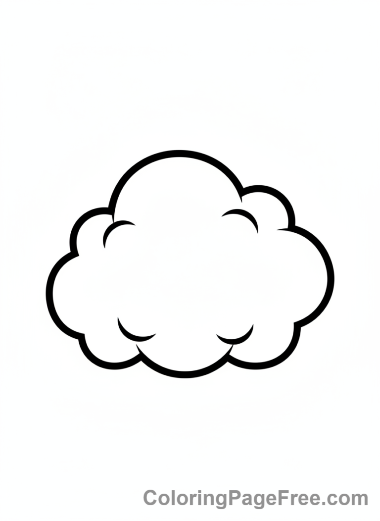 Simple coloring page - Fluffy cloud