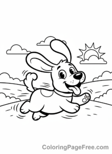 Simple coloring page - Playful dog running