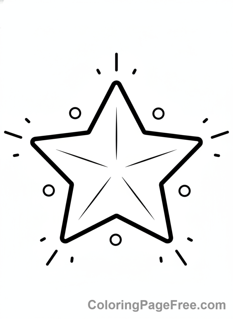Simple coloring page - Shining star