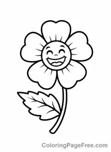Simple coloring page - Simple flower