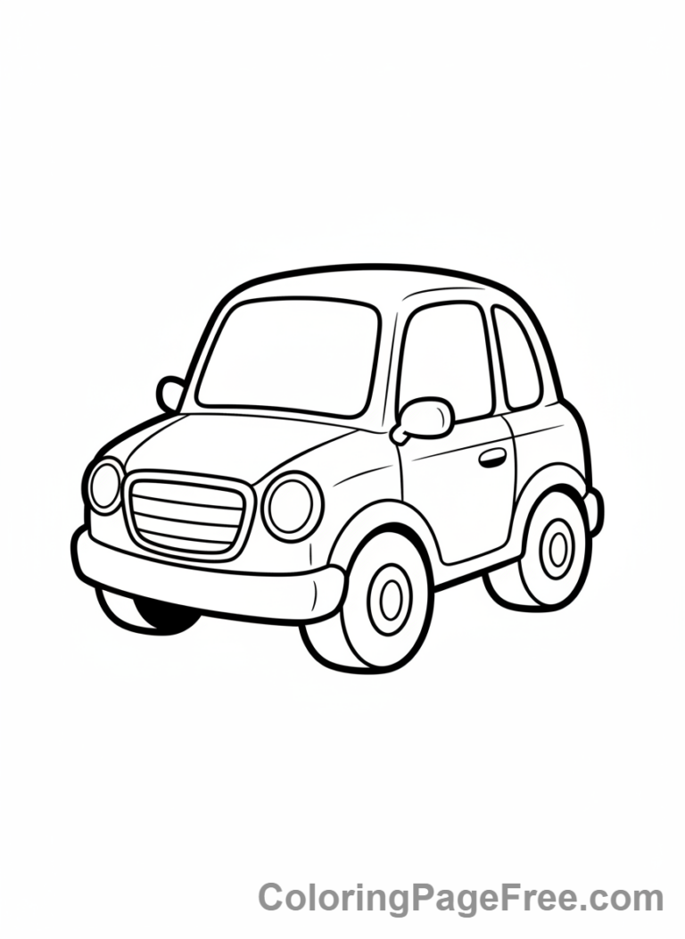 Simple coloring page - Small car driving