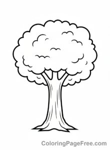 Simple coloring page - Sturdy tree