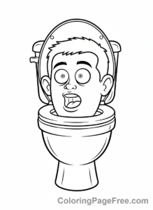 Skibidi Toilet coloring page - Skibidi Head Close-up