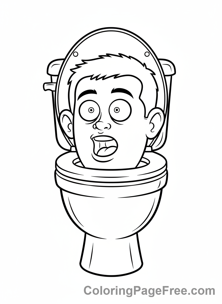 Skibidi Toilet coloring page - Skibidi Head Close-up