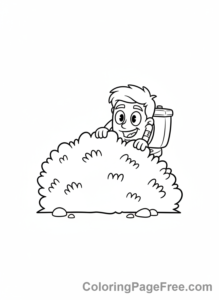 Skibidi Toilet coloring page - Skibidi Hiding Bush