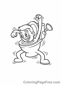 Skibidi Toilet coloring page - Skibidi Toilet Dancing