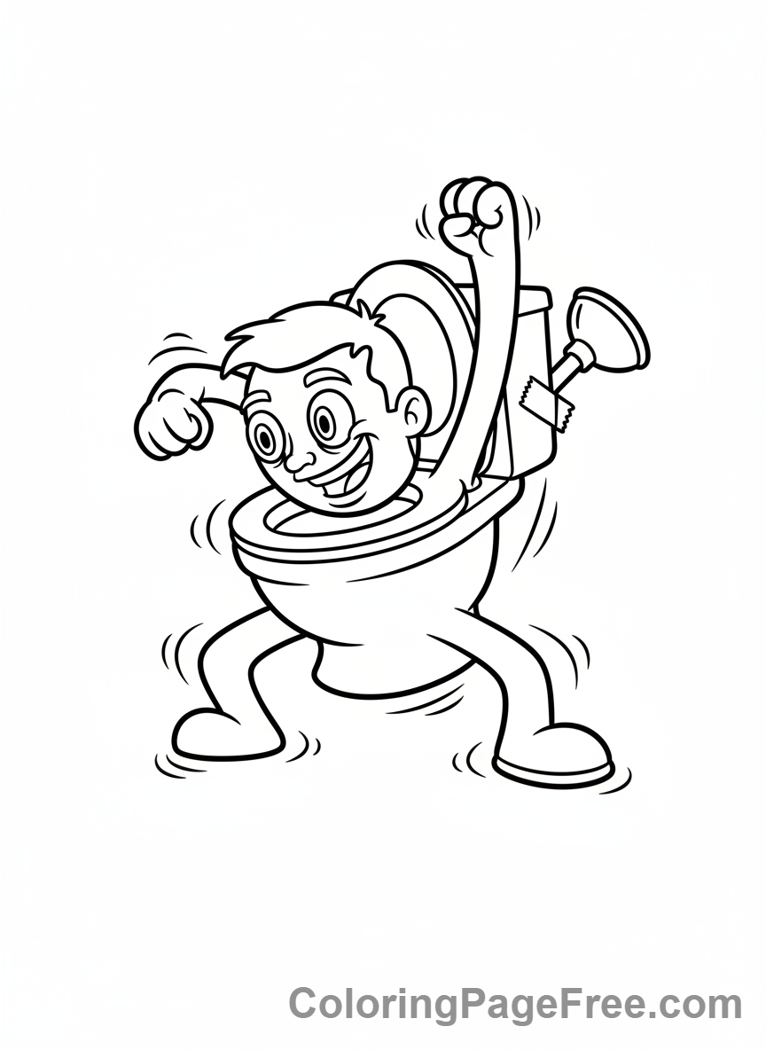 Skibidi Toilet coloring page - Skibidi Toilet Dancing