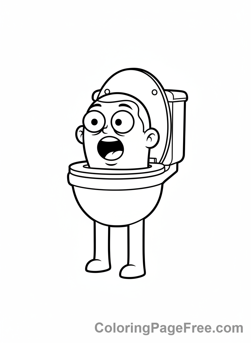Skibidi Toilet coloring page - Skibidi Toilet Full-body