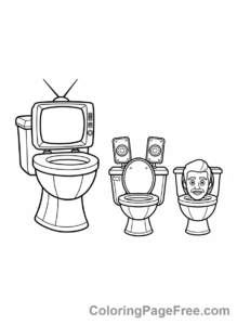 Skibidi Toilet coloring page - Skibidi Toilet Group