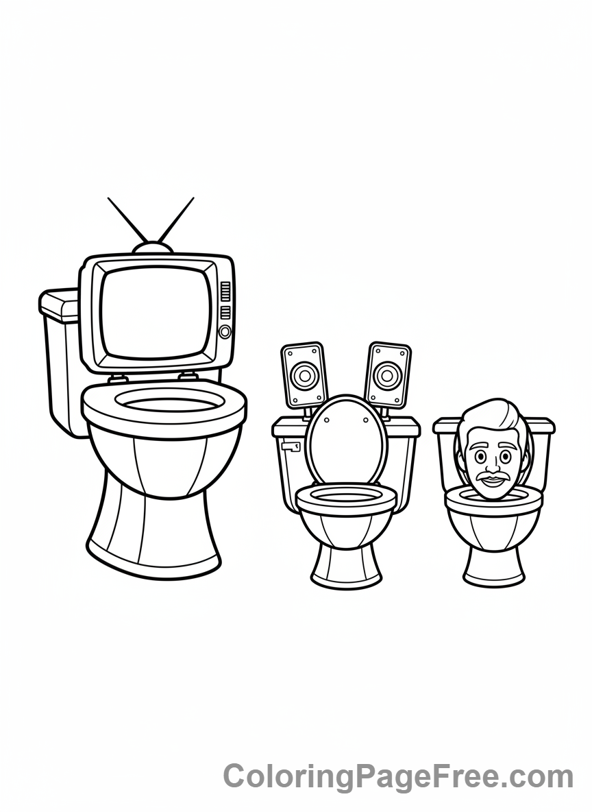 Skibidi Toilet coloring page - Skibidi Toilet Group