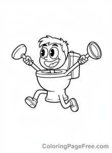 Skibidi Toilet coloring page - Skibidi Toilet Jumping