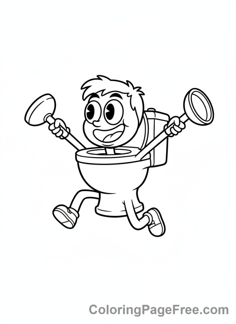 Skibidi Toilet coloring page - Skibidi Toilet Jumping