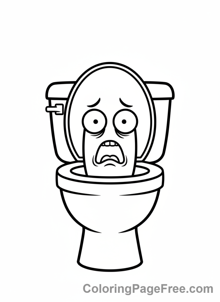 Skibidi Toilet coloring page - Skibidi Toilet Scared