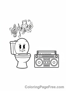 Skibidi Toilet coloring page - Skibidi Toilet Singing Boombox