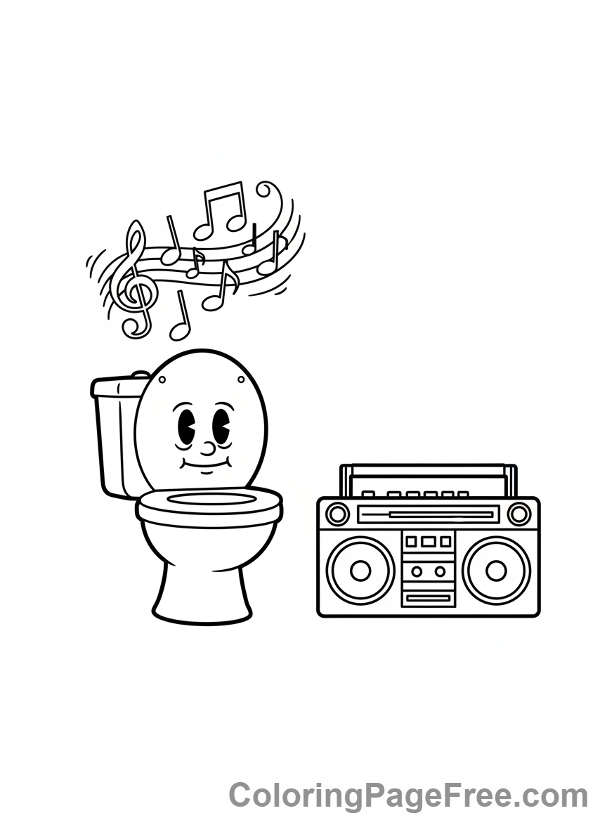 Skibidi Toilet coloring page - Skibidi Toilet Singing Boombox