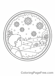 Snow coloring page - Child watching snow