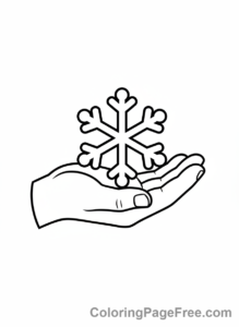Snowflake coloring page - Child Hand Snowflake