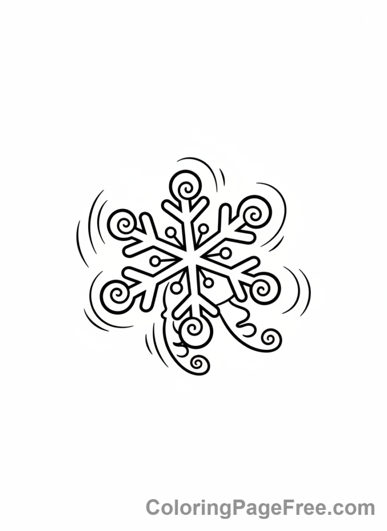 Snowflake coloring page - Dancing Snowflake Action