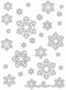 Snowflake coloring page - Falling Snowflakes Group